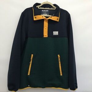 Ski The East Colorblock Pullover - Navy, Forest Green & Mustard Size L